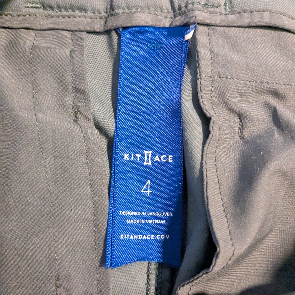Kit and Ace Straight Leg Pants in Khaki and Slate Blue - Picture 3 of 3